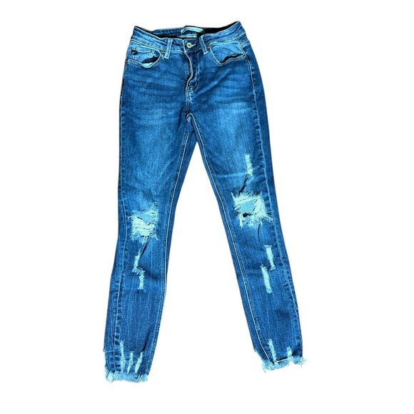 🆕KanCan Distressed Skinny Denim Jeans Sz 26 - Picture 2 of 9